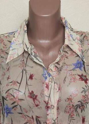 Шелковая блуза рубашка цветочный принт peter hahn /2717/4 фото