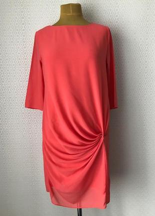 Новое (с этикеткой) оригинальное платье лососевого цвета от mapp, размер м1 фото