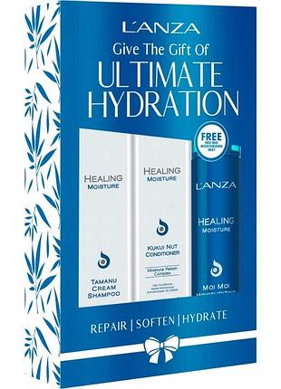 L anza безкоштовна доставка 🔥healing moisture holiday trio box  (sh/300ml + cond/250ml + h/cr/150ml)