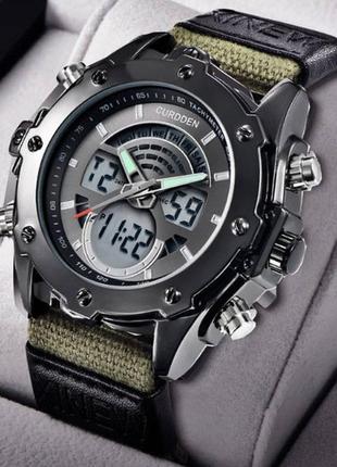 Армейские мужские наручные часы на тканевом ремешке, прочные военные часы с подсветкой секундомером будильник1 фото