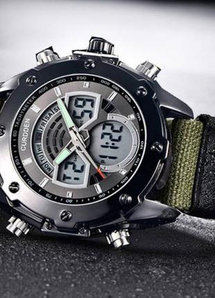 Армейские мужские наручные часы на тканевом ремешке, прочные военные часы с подсветкой секундомером будильник6 фото