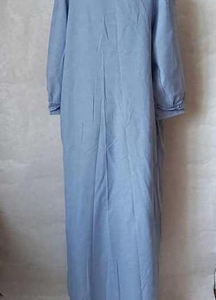 Новый халат на запах со 100% хлопка в сине-голубом цвете с карманами, размер м-л2 фото