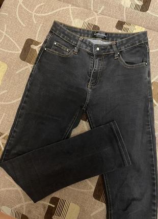 Темні (чорно-сірі) джинси скінні2 фото
