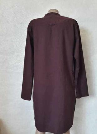 Новое платье-рубашка со 100% хлопка красивого цвета марсала/бордо с карманами, размер л-ка2 фото