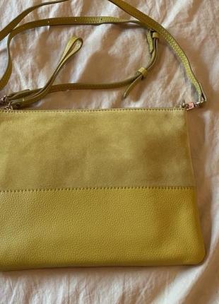 Шкіряна нова жовта сумочка accessorize1 фото