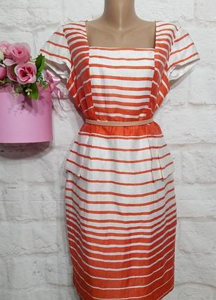 Платье миди  натуральное нарядное р 16 per una