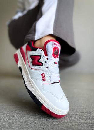 Кроссовки мужские new balance 550 "white/red"(преміум якість)/кросівки чоловічі нью беленс