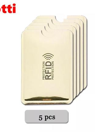 Визитница 5 штук rfid. чехол для кредитных банковских карт с защитой от сканирования yotti cf43w