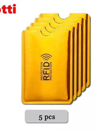 Візитниця 5 штук rfid. чохол для кредитних банківських карток із захистом від сканування yotti cf43g