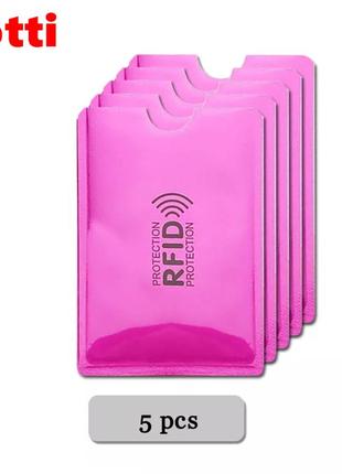 Визитница 5 штук rfid. чехол для кредитных банковских карт с защитой от сканирования yotti cf43p