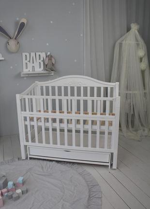 Кровать детская baby comfort лд5 белая с ящиком4 фото