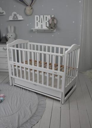 Ліжко дитяче baby comfort лд4 біле з шухлядою3 фото