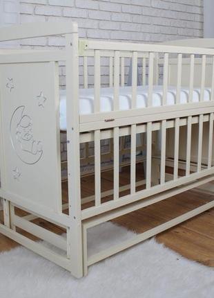 Кровать детская baby comfort teddy слоновая кость с маятником