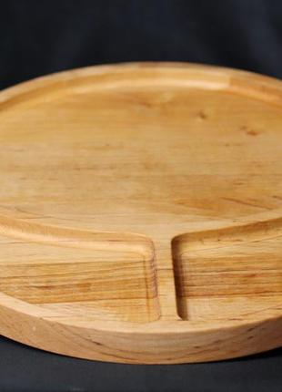 Дерев'яна секційна таренка менажниця для сервірування порційне блюдо з дерева