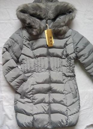 Зимняя женская куртка на холлофайбере размер 46 серая