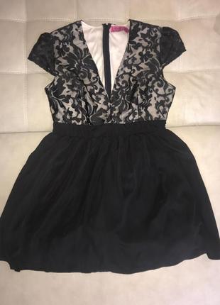 Черное платье с гипюром,кружево4 фото