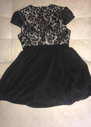 Черное платье с гипюром,кружево2 фото