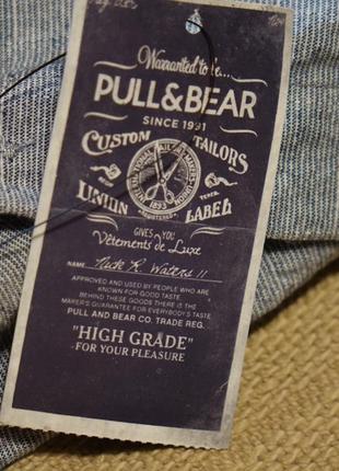 Оригинальная мягкая меланжевая рубашка из жатого хлопка pull&bear испания m.4 фото