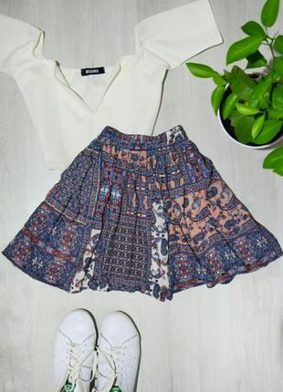 Лёгкая интересная юбка солнце принт