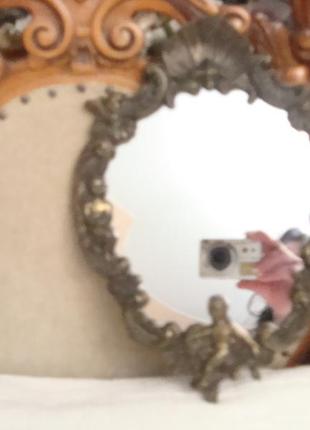 Антикварное зеркало путти рамка бронза германия №ст1862 фото
