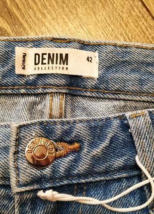 Sinsay новые! актуальные джинсы прямого кроя с разрывами 100% хлопок5 фото