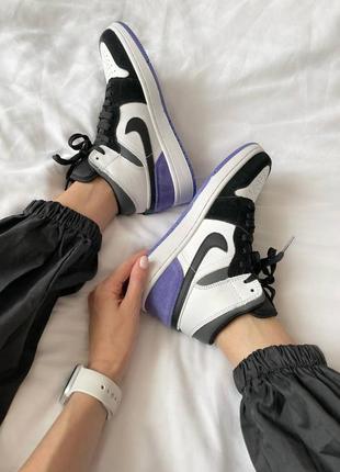 Кросівки nike air jordan 1 retro purple2 фото