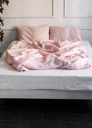 Розовый лен 100 % - льняное постельное белье