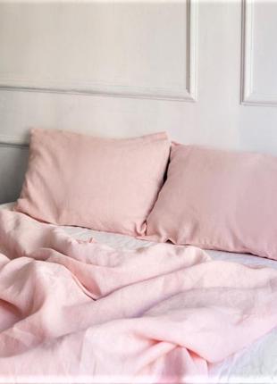 Розовый лен 100 % - льняное постельное белье2 фото