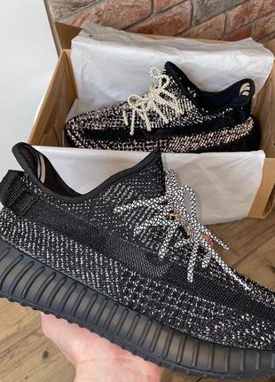 Мужские кроссовки adidas yeezy boost 350 v2 black reflective