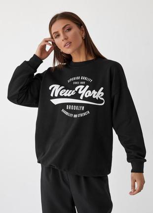 Женский трикотажный свитшот с надписью new york1 фото