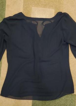 Шифонова чорна сорочка блуза прозора блузка недорого3 фото