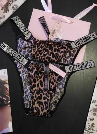 Люксовые трусики бикини со стразами р.хс victoria's secret виктория сикрет вікторія сікрет оригинал1 фото