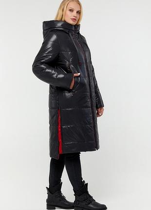 Куртка зимняя длинная, пальто стёганое, пуховик с капюшоном7 фото
