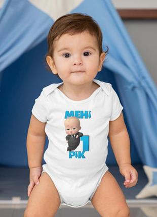 Набір футболок baby boss на рік (family look бейбі бос 1 рік)2 фото