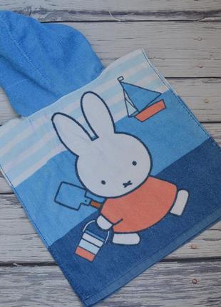 Фірмовий дитячий рушник пончо хлопчику махрове з кроликом7 фото