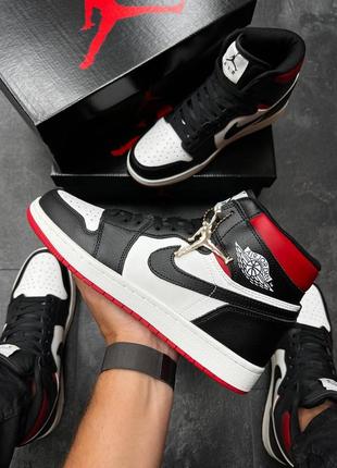 Високі кросівки air jordan high black red white