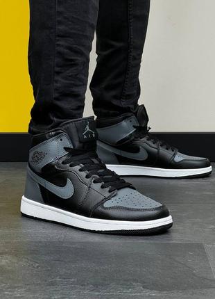 Чоловічі кросівки jordan high dark gray black6 фото