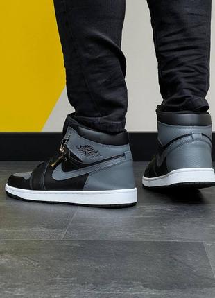 Чоловічі кросівки jordan high dark gray black7 фото