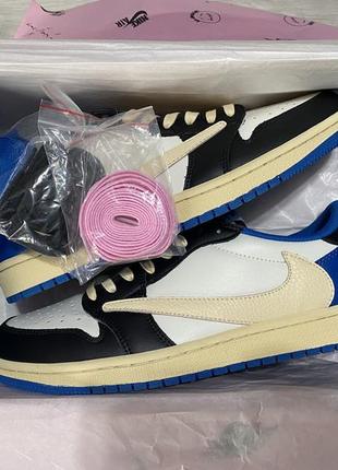 Кросівки air jordan 1 low fragment x travis scott