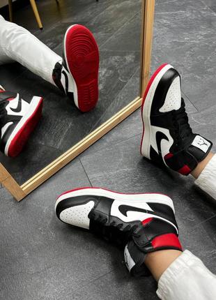 Жіночі кросівки air jordan high black red white3 фото