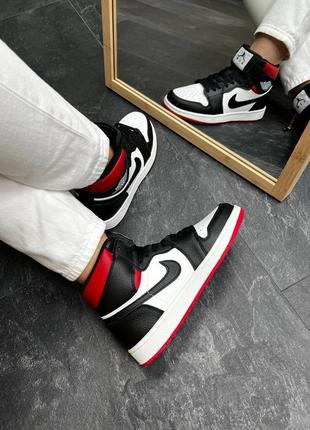 Жіночі кросівки air jordan high black red white4 фото