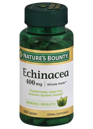 Natures bounty echinacea, эхинацея 400 мг 100 капсул