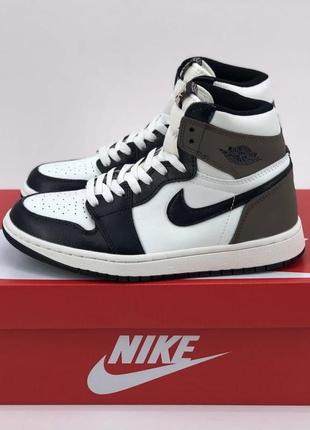 🔥кроссовки мужские женские nike air jordan 1 grey/brown кросівки чоловічі жіночі