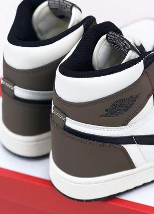 🔥кроссовки мужские женские nike air jordan 1 grey/brown кросівки чоловічі жіночі3 фото