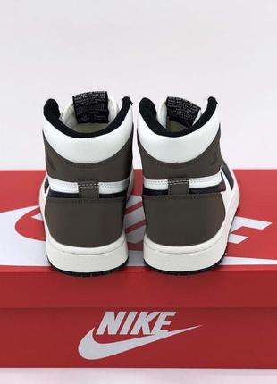 🔥кроссовки мужские женские nike air jordan 1 grey/brown кросівки чоловічі жіночі7 фото