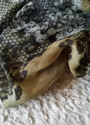 Шарф тонкий лёгкий летний шарф палантин болотного цвета2 фото