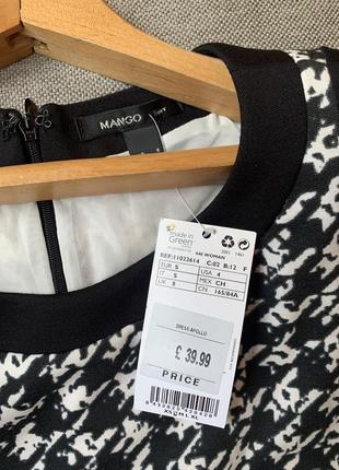 Сукня mango міді діловий стиль офісне чорне з білим3 фото