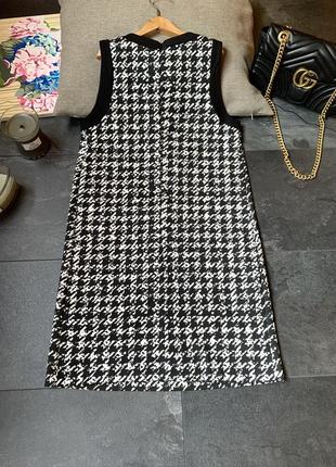 Сукня mango міді діловий стиль офісне чорне з білим9 фото