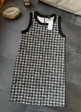 Сукня mango міді діловий стиль офісне чорне з білим4 фото