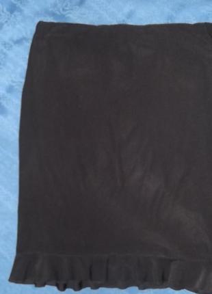 Черная трикотажная юбка с рюшей5 фото